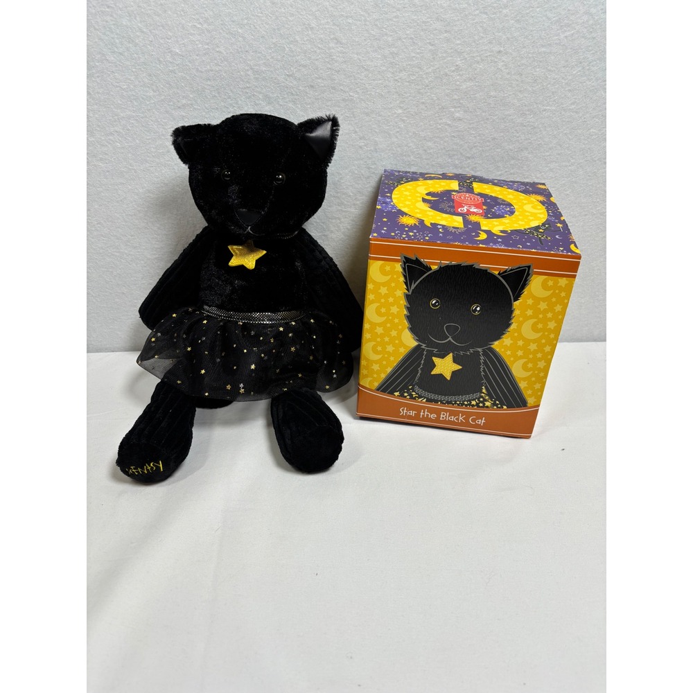 Scentsy Star the Black Cat Buddy Plush Black Gold Star Tutu Halloween New In Box